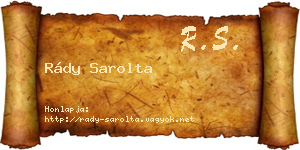 Rády Sarolta névjegykártya